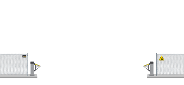 Automated Barrier swing gate  in open position