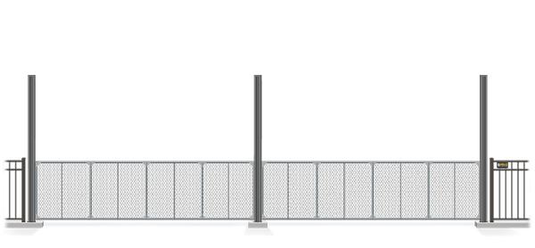 Automated chain link Vertical Lift gate in closed position