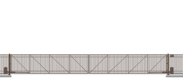 Automated Metal swing gate in closed position
