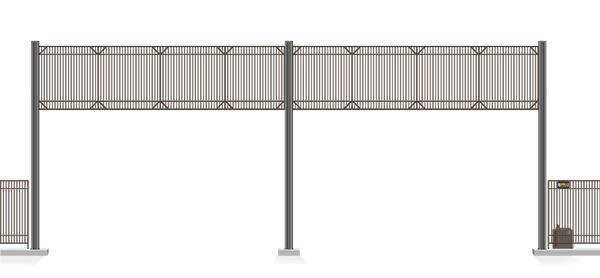 Automated Metal Vertical Lift gate  in open position