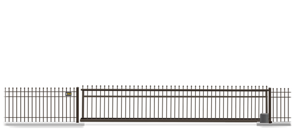 Automated Metal Vertical Pivot gate  in closed position