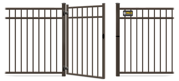 Metal gate in open position