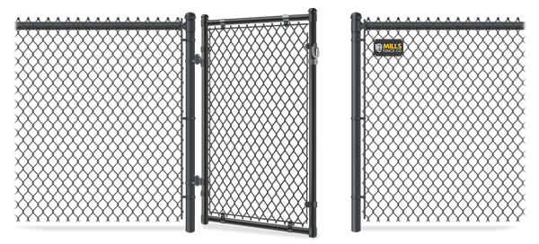 Chain Link gate in open position
