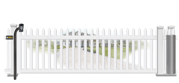 Vinyl sliding estate gate in closed position