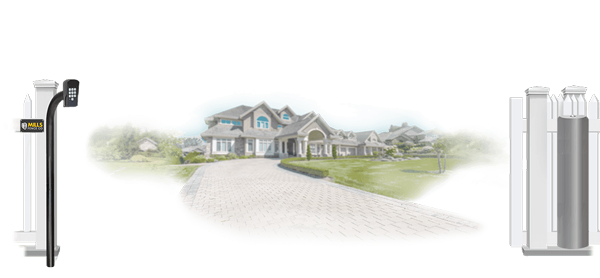 Vinyl sliding estate gate in open position