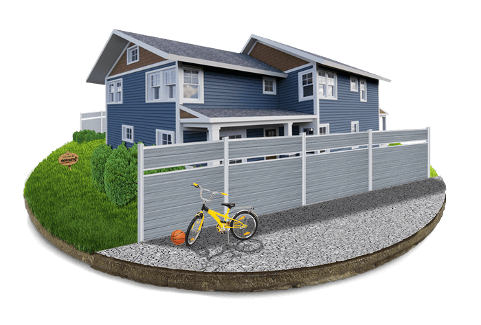 Commercial Composite Fence installation for the Louisville, Kentucky area.