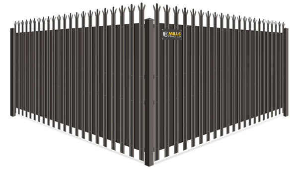 Trident Security With Privacy Slat wrought iron fence company in Louisville, Kentucky