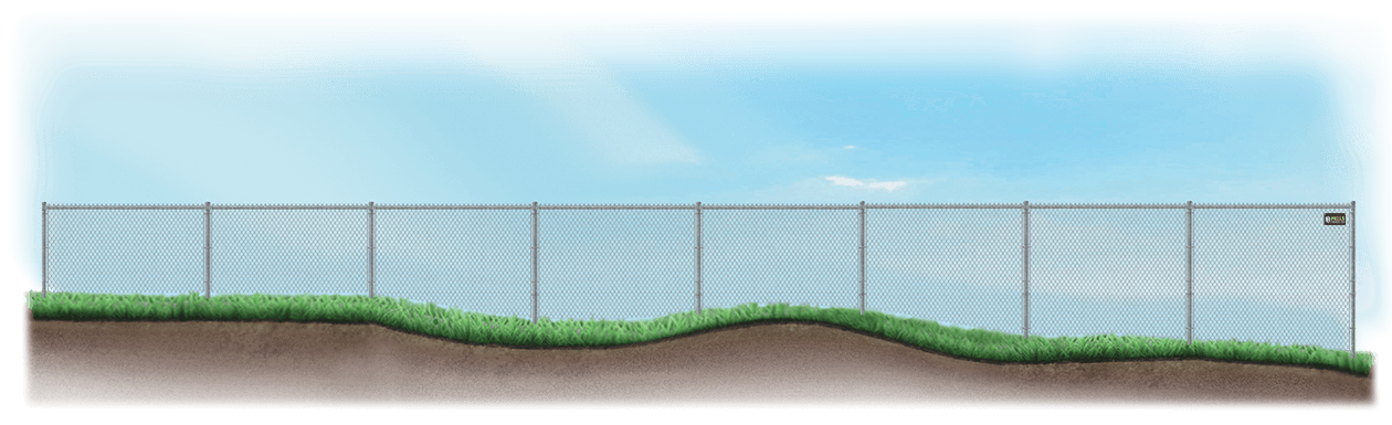 Custom Chain Link fence on uneven ground