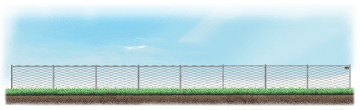 Straight Chain Link fence on level ground