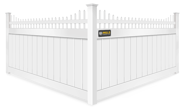 Stepped vinyl fence contractor in Louisville, Kentucky