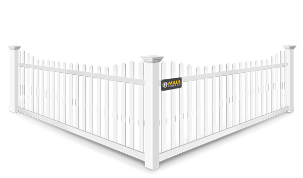 Stepped Picket vinyl fence contractor in Louisville, Kentucky